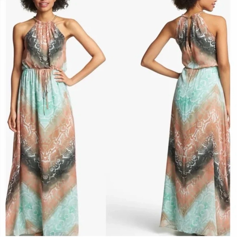 Vince Camuto Peach Brown and Mint Python print Ha… - image 4